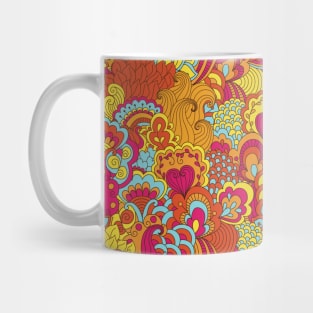 Abstract Floral Neck Gator Pink Blue Orange Floral Abstract Mug